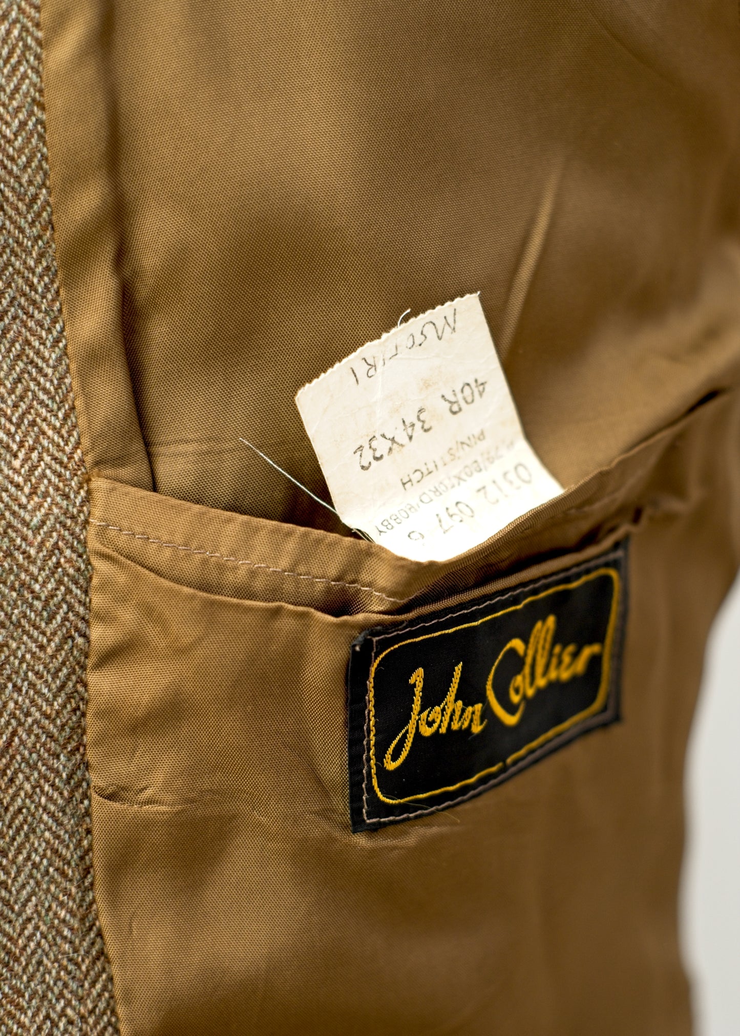 Vintage 60s Brown Herringbone Tweed Jacket • John Collier