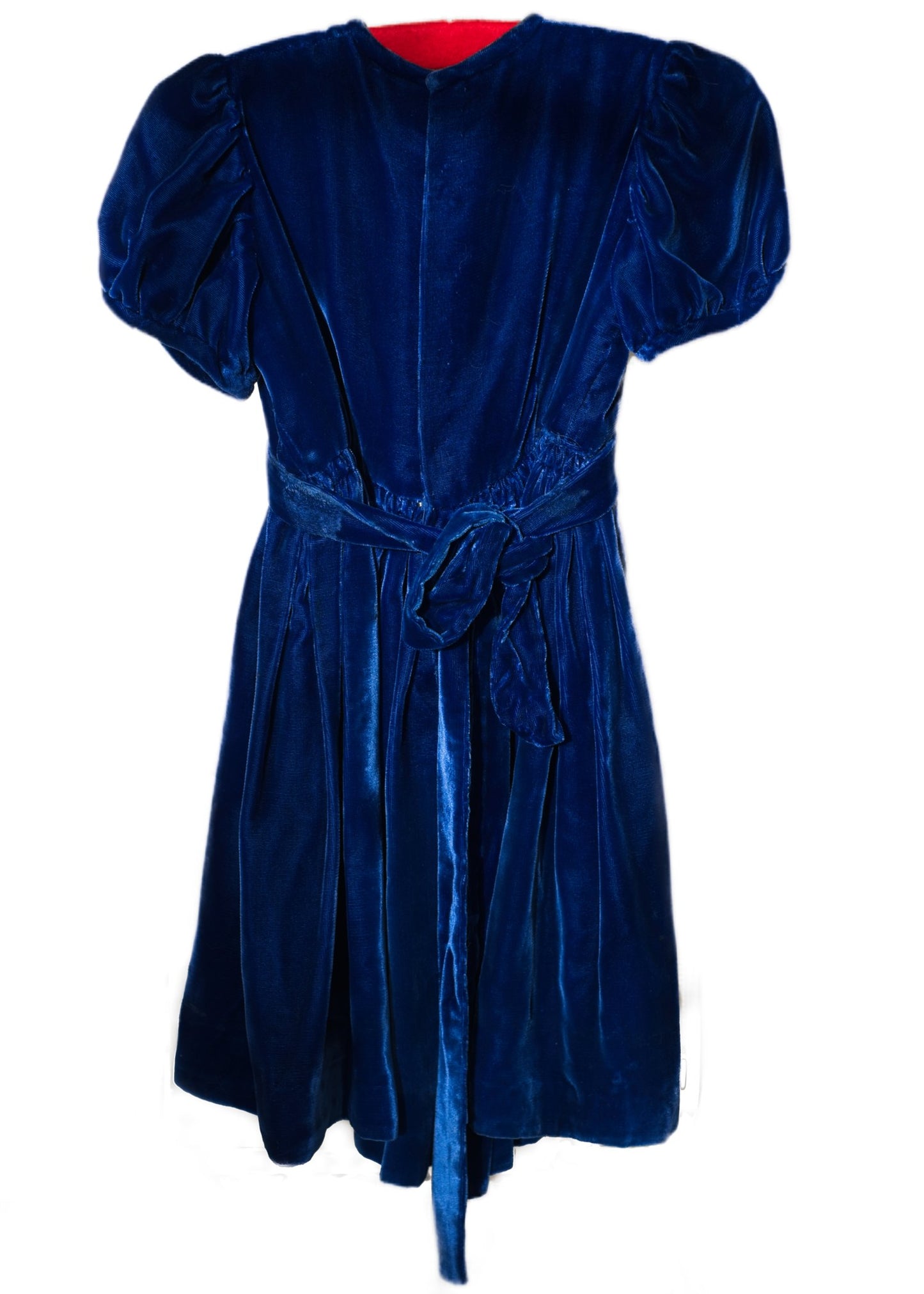 Vintage Little Girl's Blue Velvet Party Dress • Children