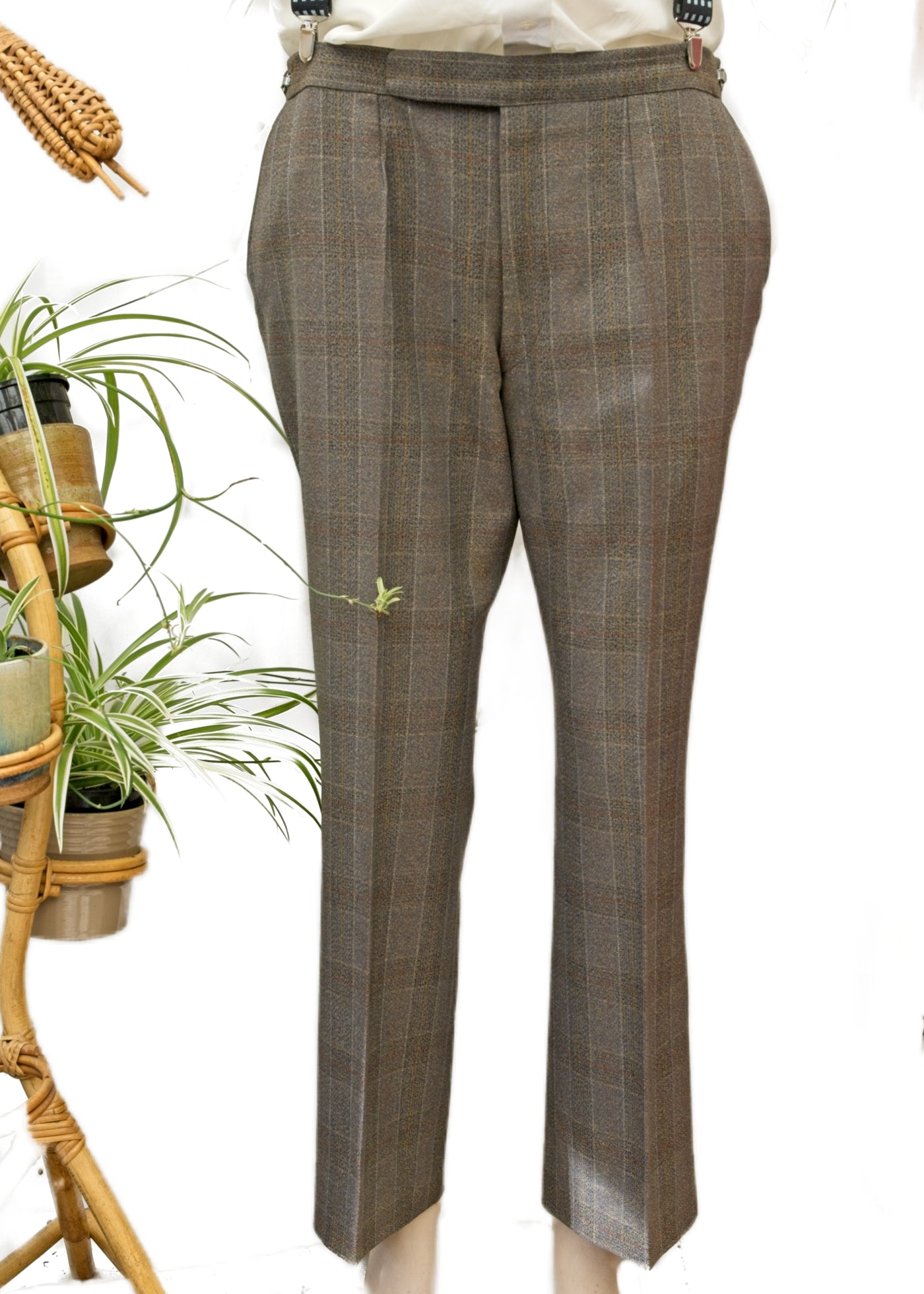 Vintage 70s 2 Piece Kilmaine Grey Check Wool Suit • 44"
