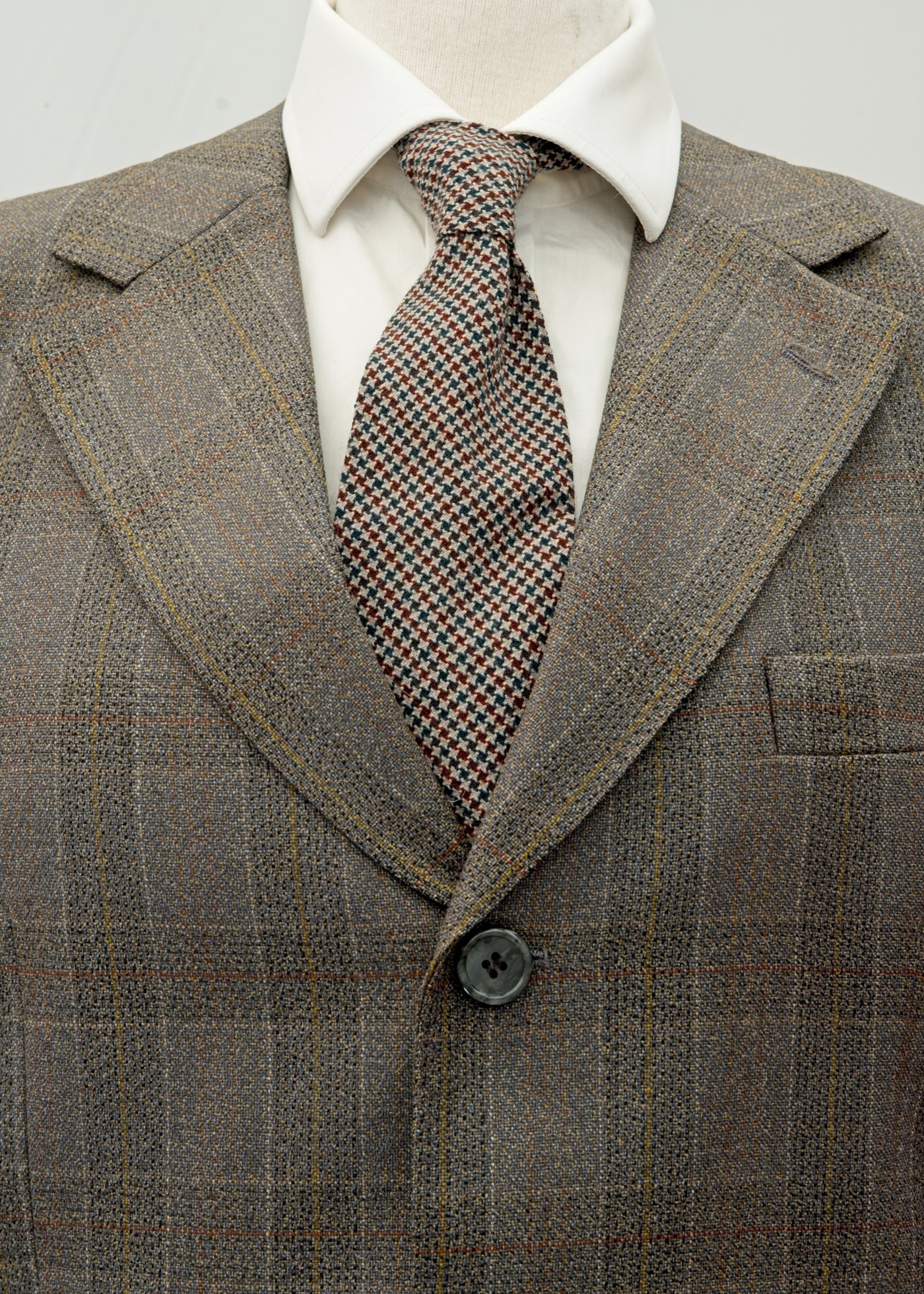 Vintage 70s 2 Piece Kilmaine Grey Check Wool Suit • 44"