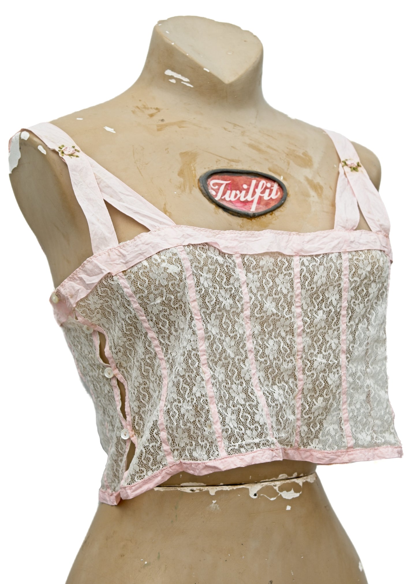 antique flapper lace and ribbon bralette chemise