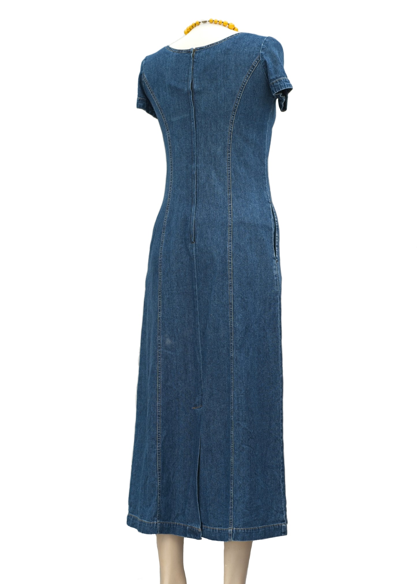 Vintage Laura Ashley Denim Dress • Short Sleeves