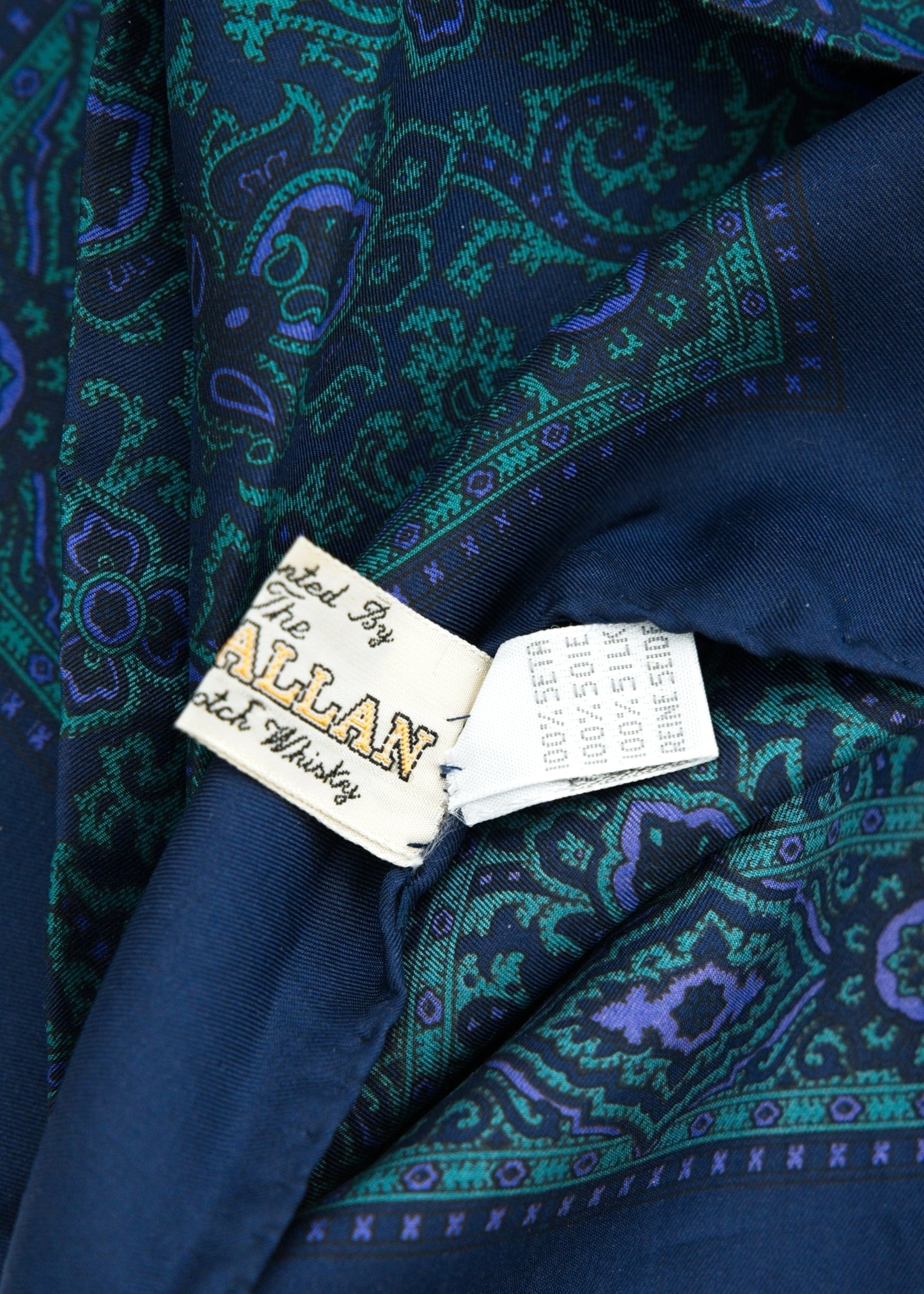 Blue & Green Silk Pocket Square • Macallan Whiskey