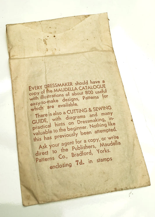 1930s Vintage Maudella #751 Dressmaking Pattern • Girl's Dress Age 6-8