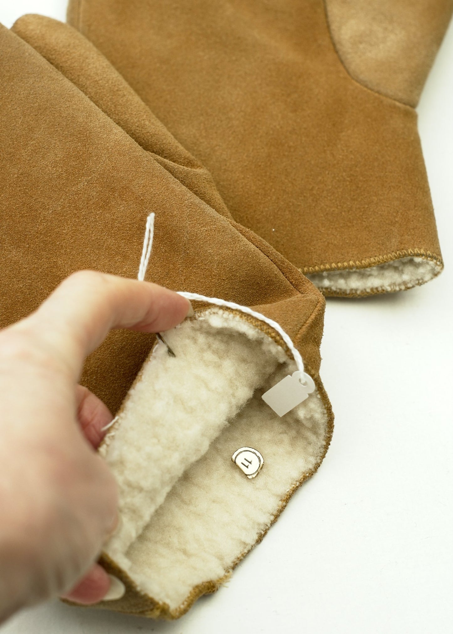 Mens' Thick Suede Sheepskin Lined Leather Workwear Gloves