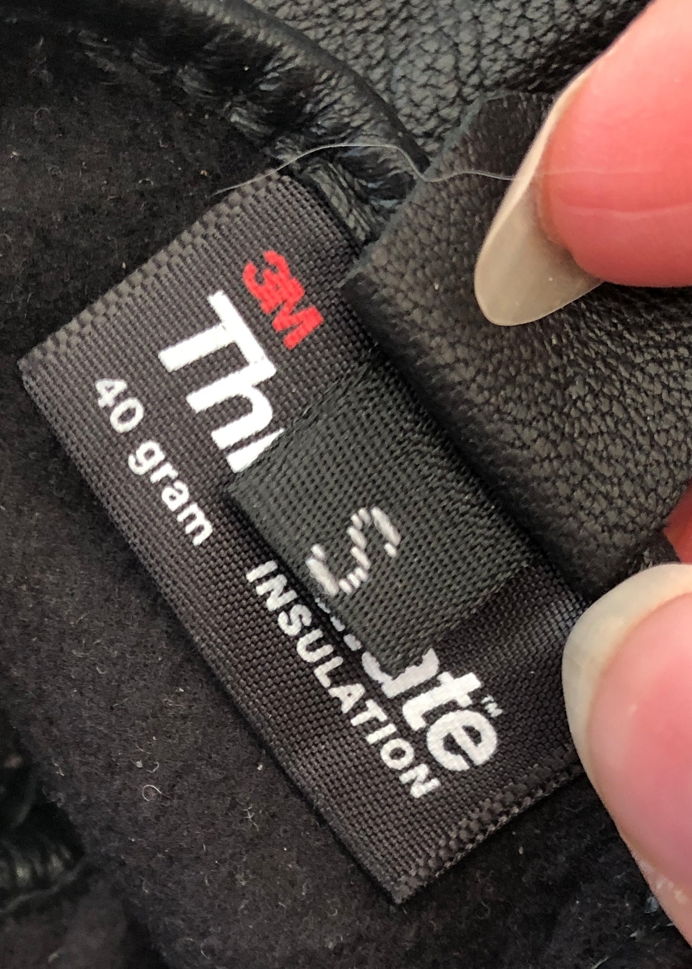 Men's Black Thinsulate Leather Gloves • Size S