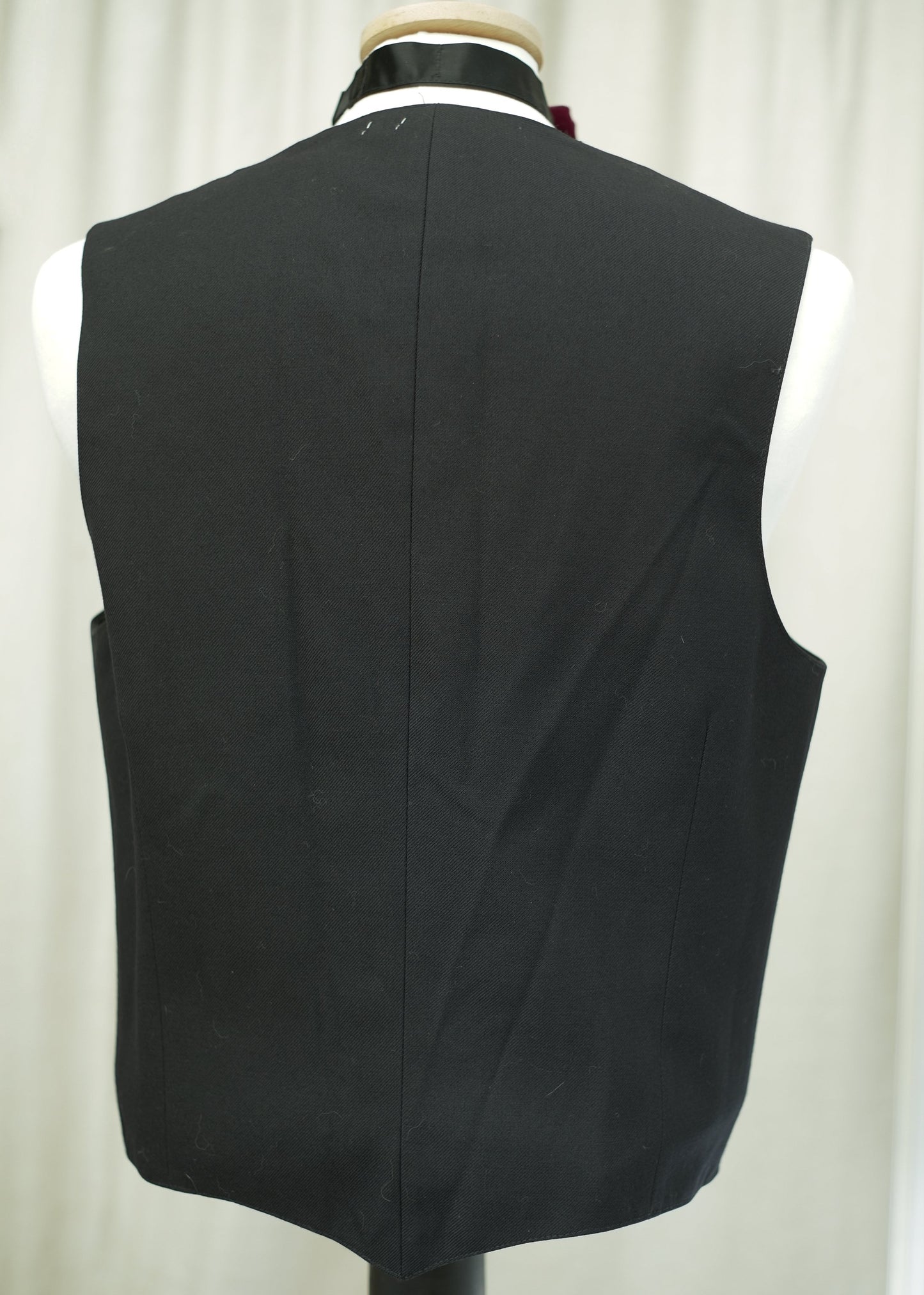 Midnight Blue Shawl Collar Wool Waistcoat • Austrian Quarter Florin 1859