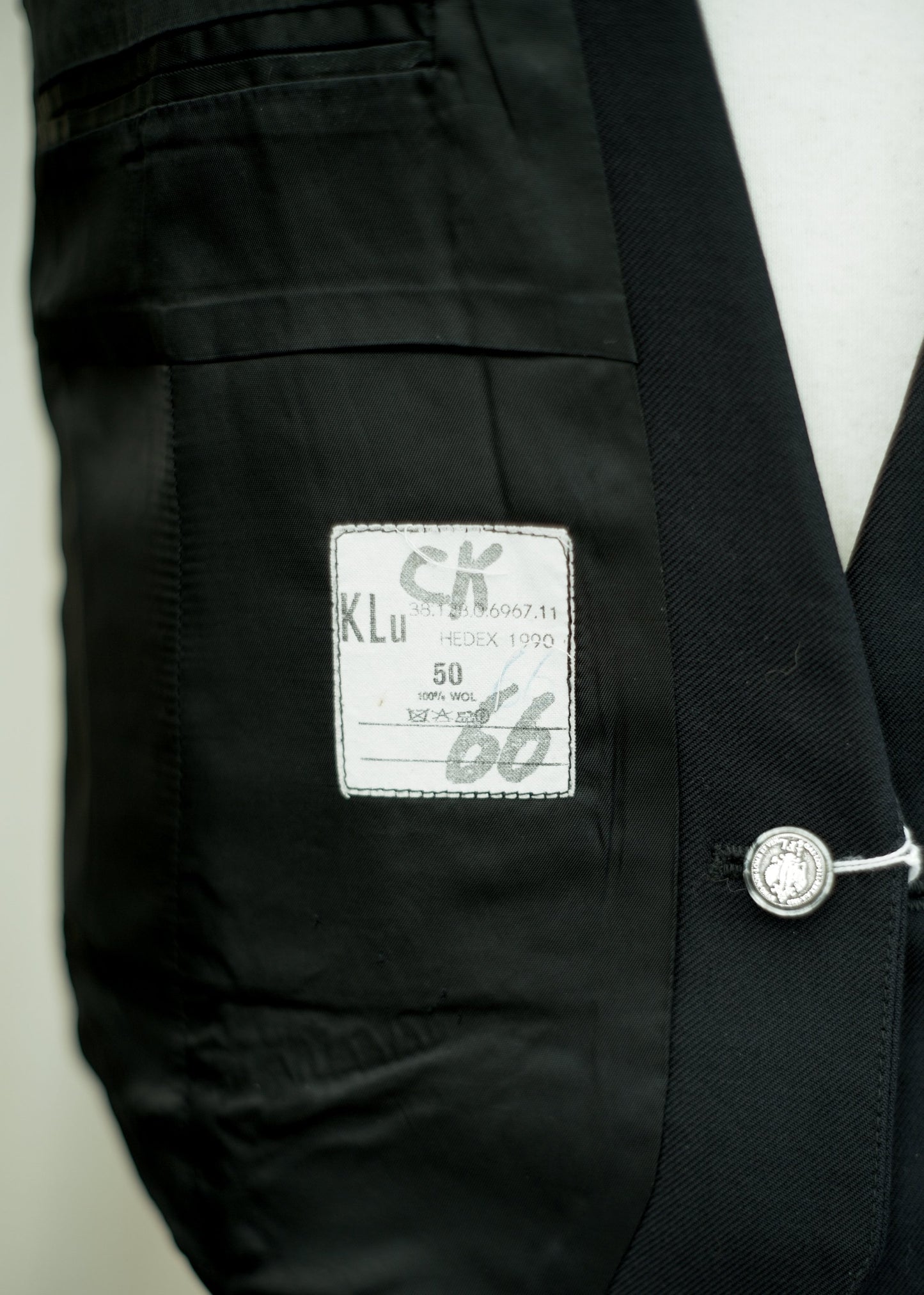 Midnight Blue Shawl Collar Wool Waistcoat • Austrian Quarter Florin 1859