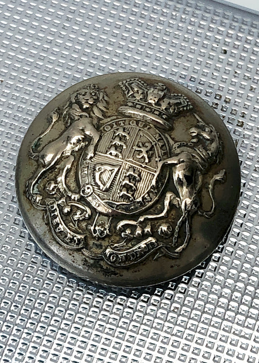 Vintage 30s Cigarette Case With Military Button • Militaria