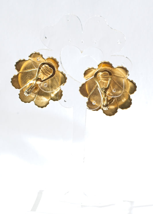 1980s Fabulous Statement Vintage Monet Dome Clip On Earrings