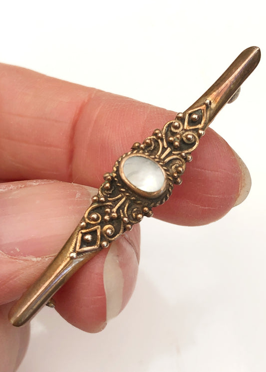 Vintage Edwardian Moonstone Bar Brooch