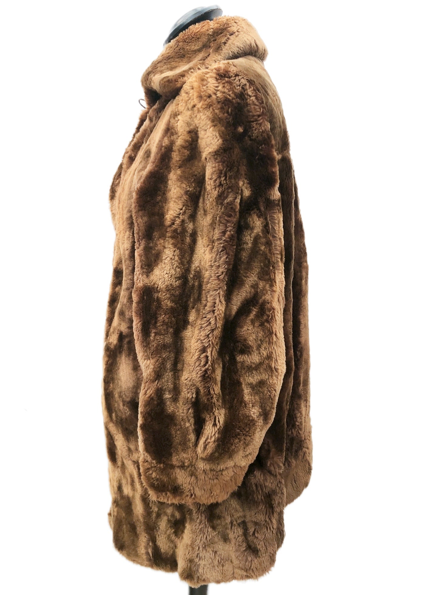 Vintage 50s Mouton Teddy Bear Winter Swing Coat • Beaver Lamb Sheepskin