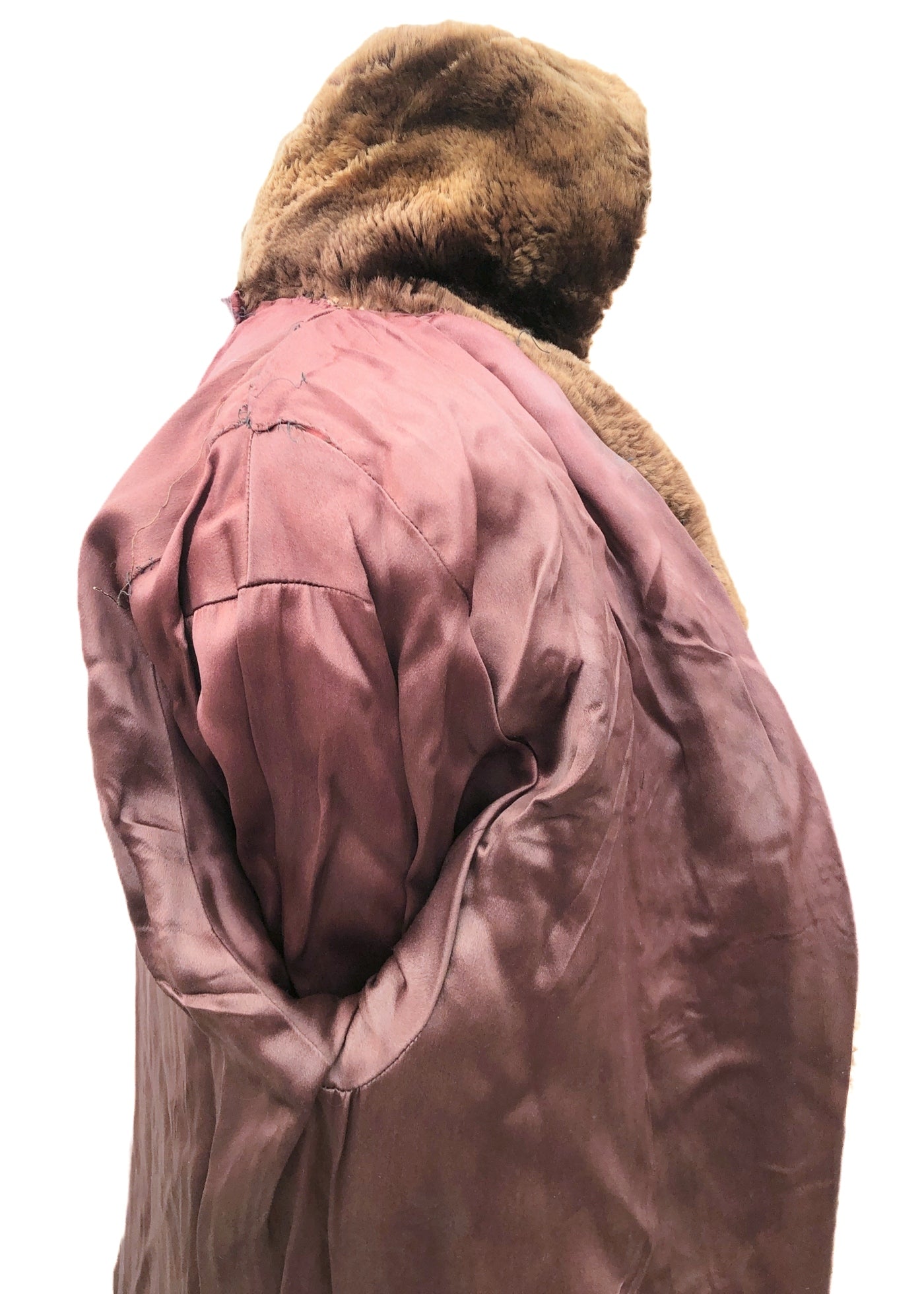 Vintage 50s Mouton Teddy Bear Winter Swing Coat • Beaver Lamb Sheepskin