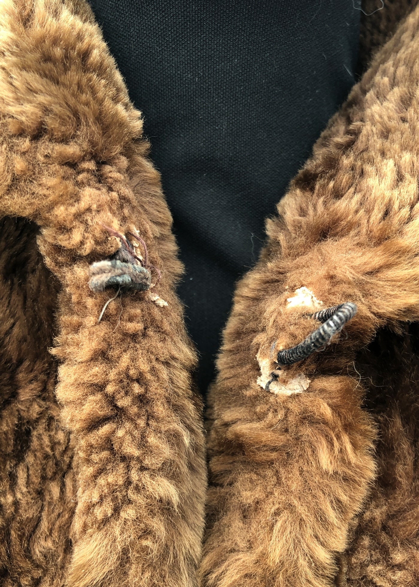 Vintage 50s Mouton Teddy Bear Winter Swing Coat • Beaver Lamb Sheepskin