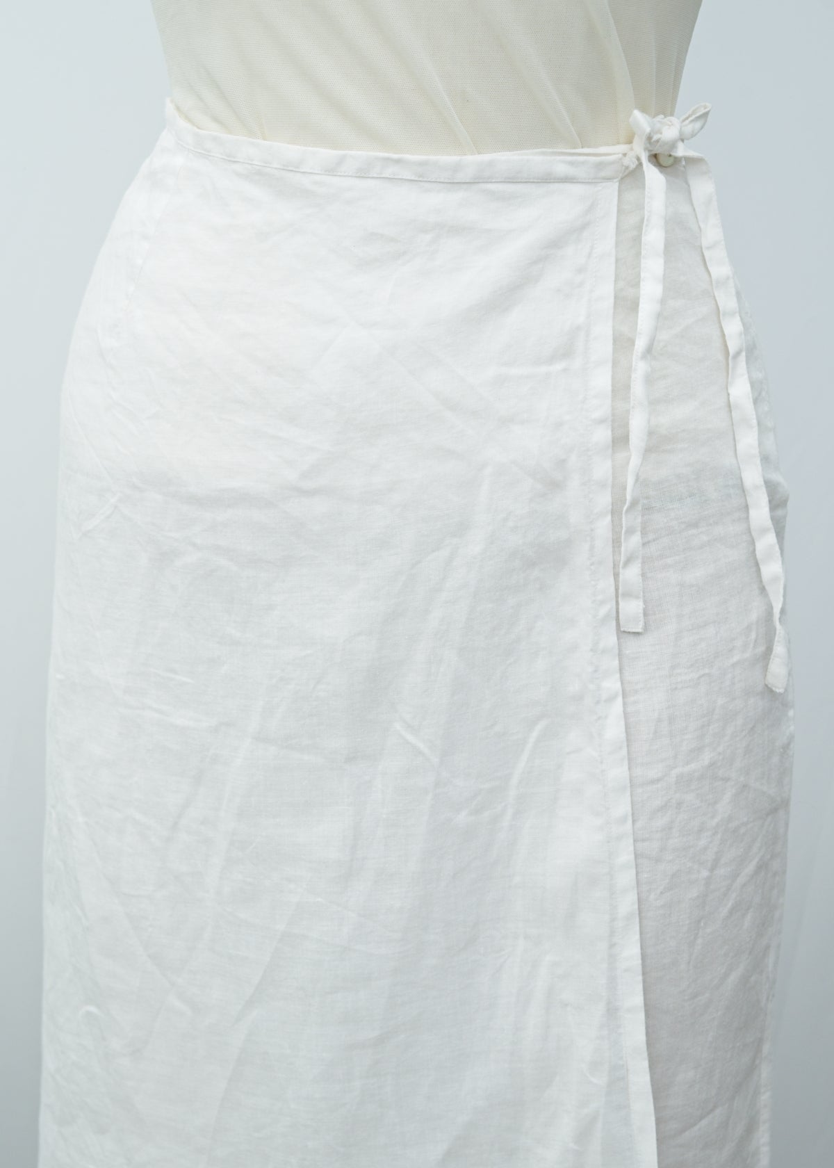Y2K Vintage Naf Naf White Linen Skirted Trousers • Beachwear • Size 36
