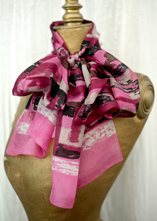 long silk chiffon scarf in shades of pink from Nexr