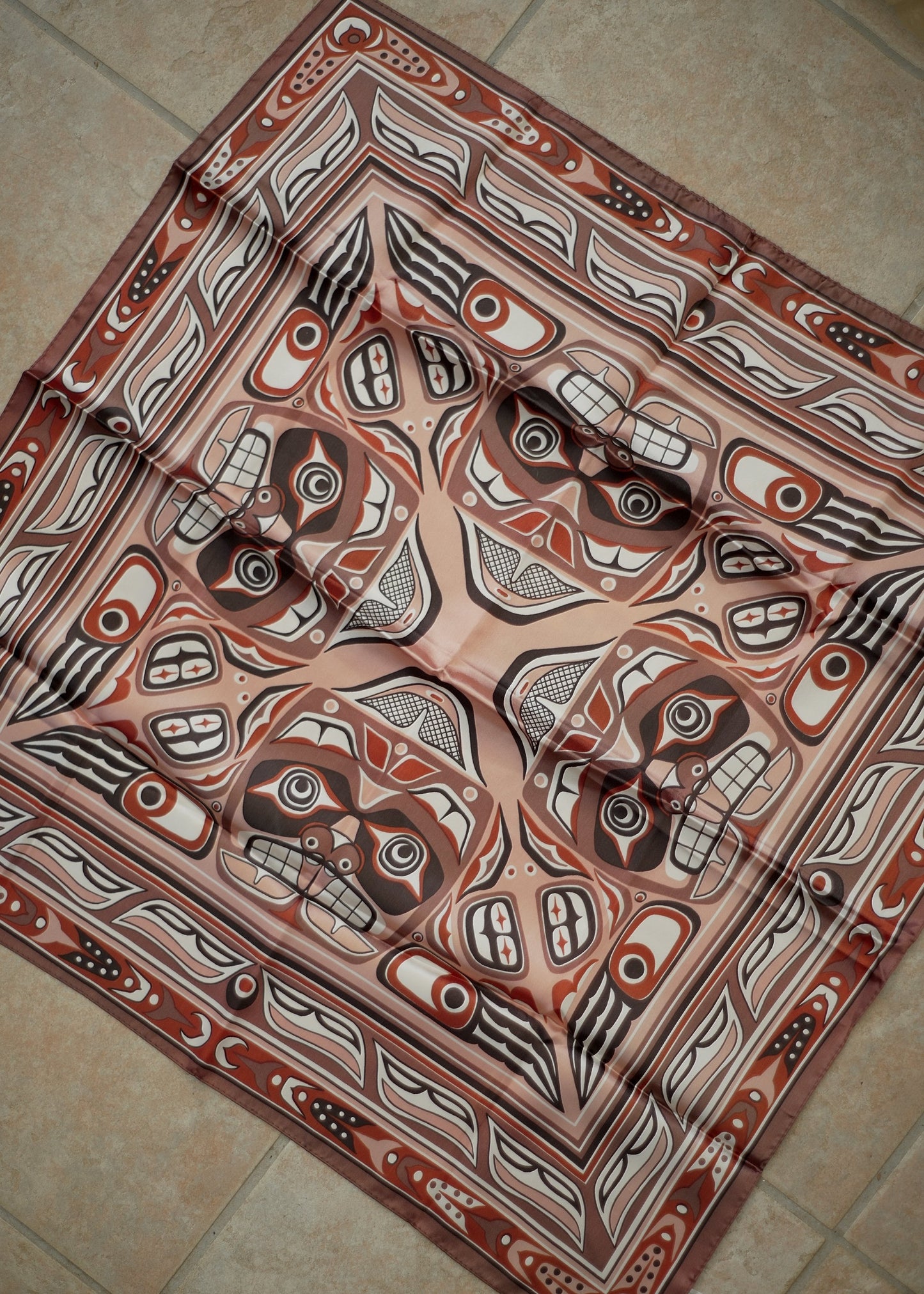Eleanor Paine Brown Canadian Totem Pacific Northwest Scarf