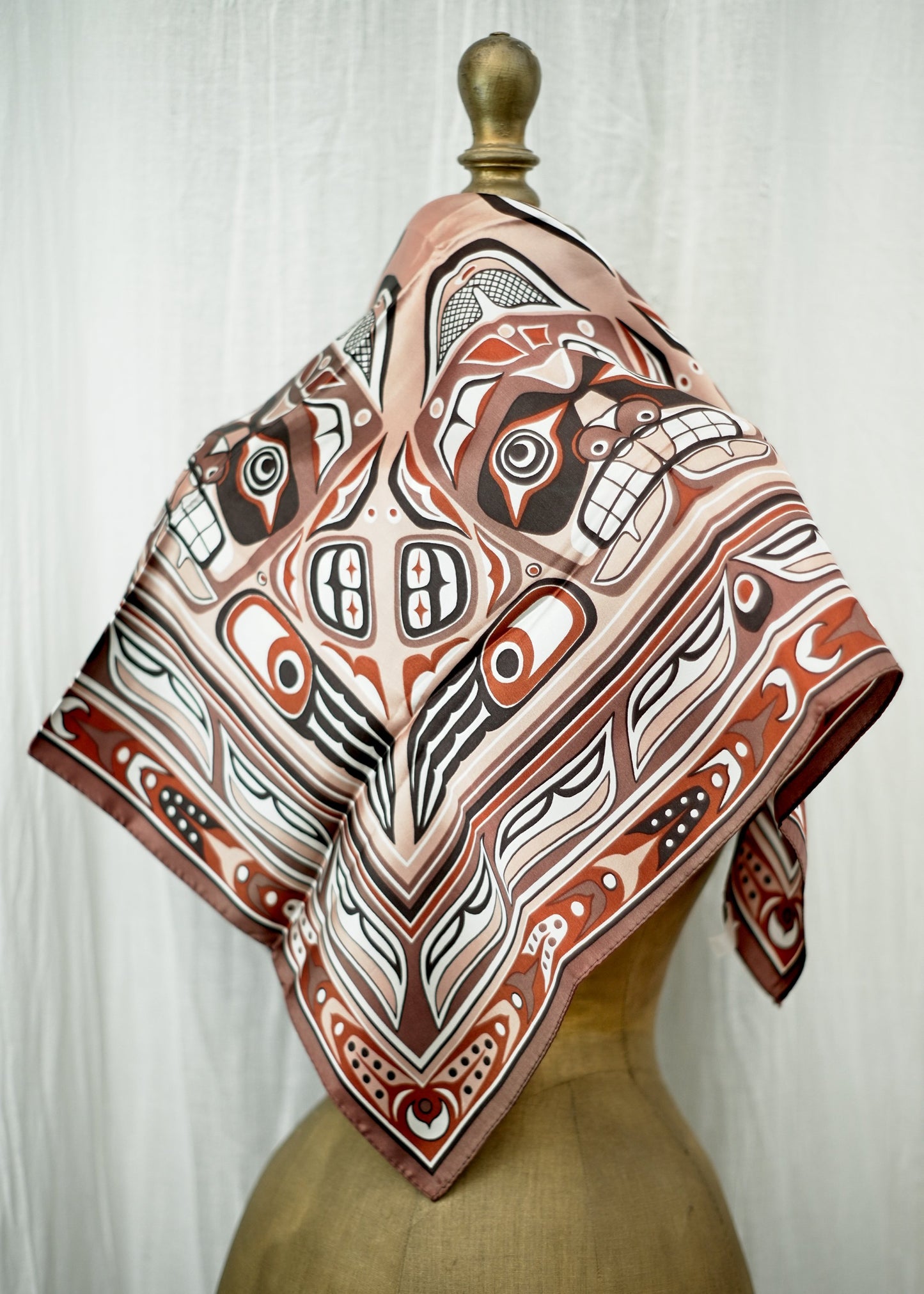 Eleanor Paine Brown Canadian Totem Pacific Northwest Scarf