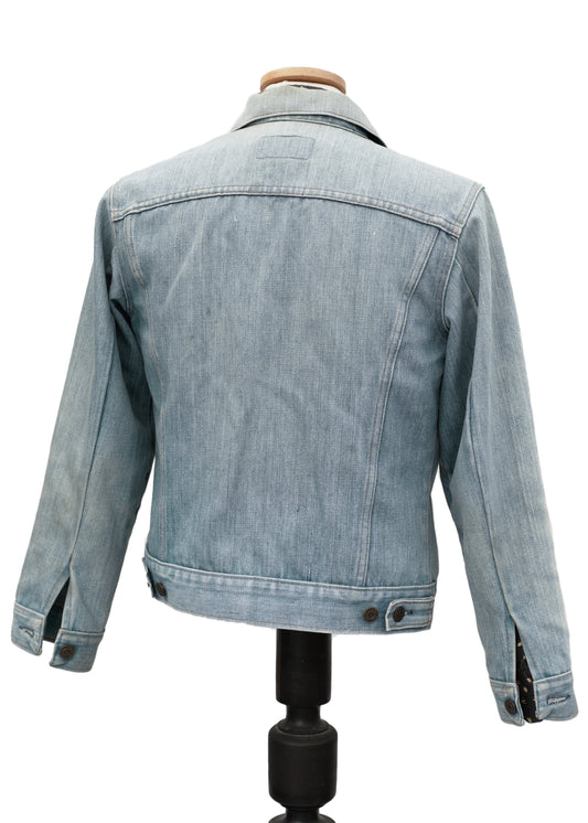 Vintage 80s Levis Type 3 Light Wash Denim Jacket | Orange Tab