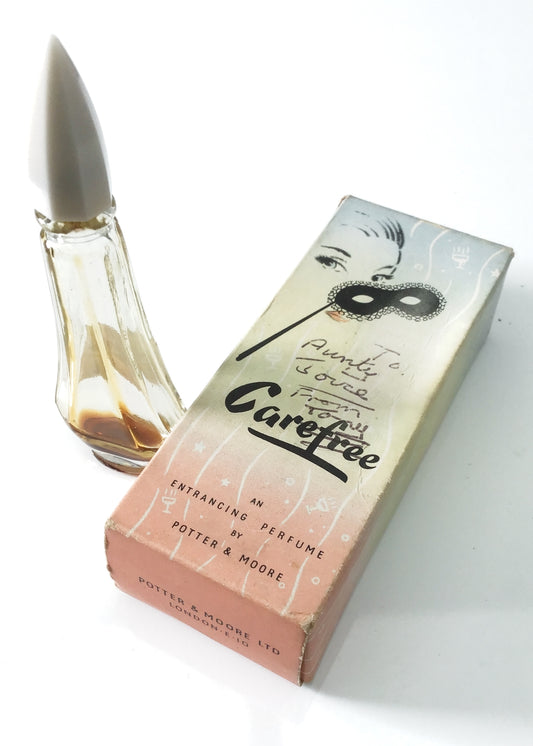 Vintage 50s Carefree Perfume Bottle by Potter & Moore in Original Box