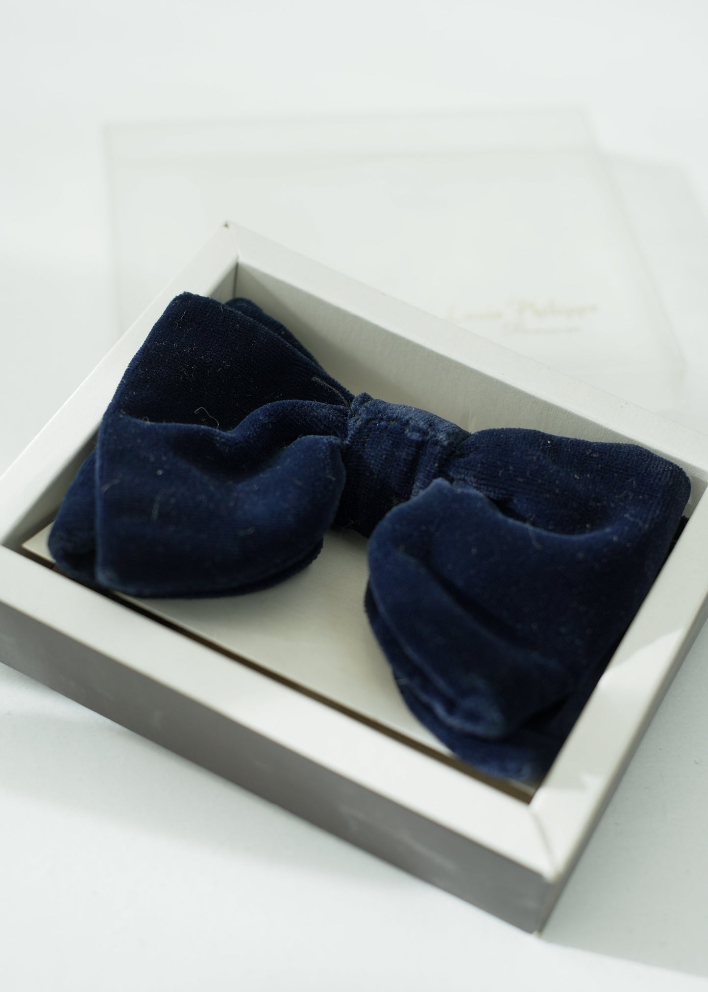 1970s Vintage Blue Velvet Butterfly Bow Tie • Louis Phillipe
