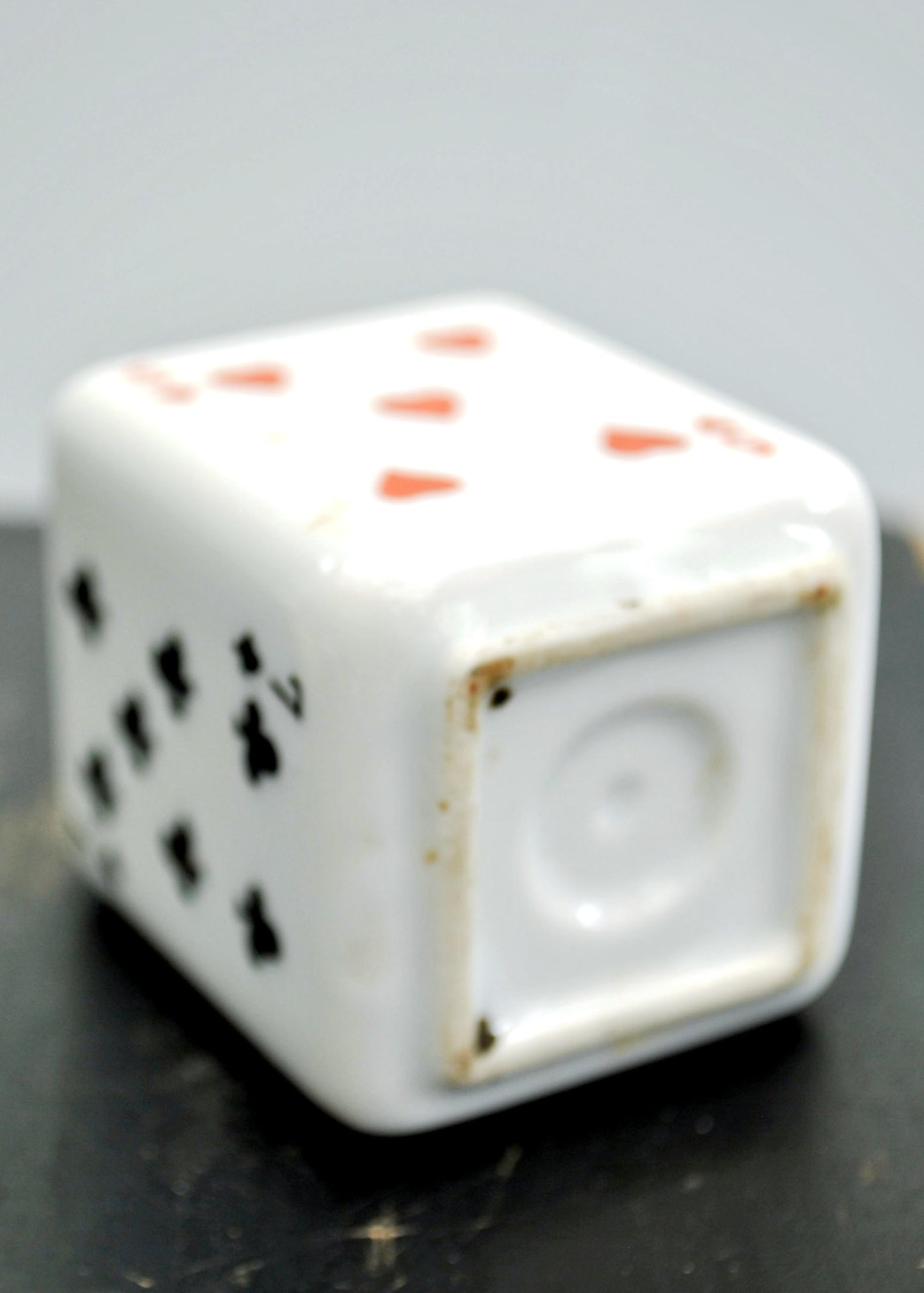1960s Vintage Poker Cards Ceramic Cube Table Lighter Mid Century Modern