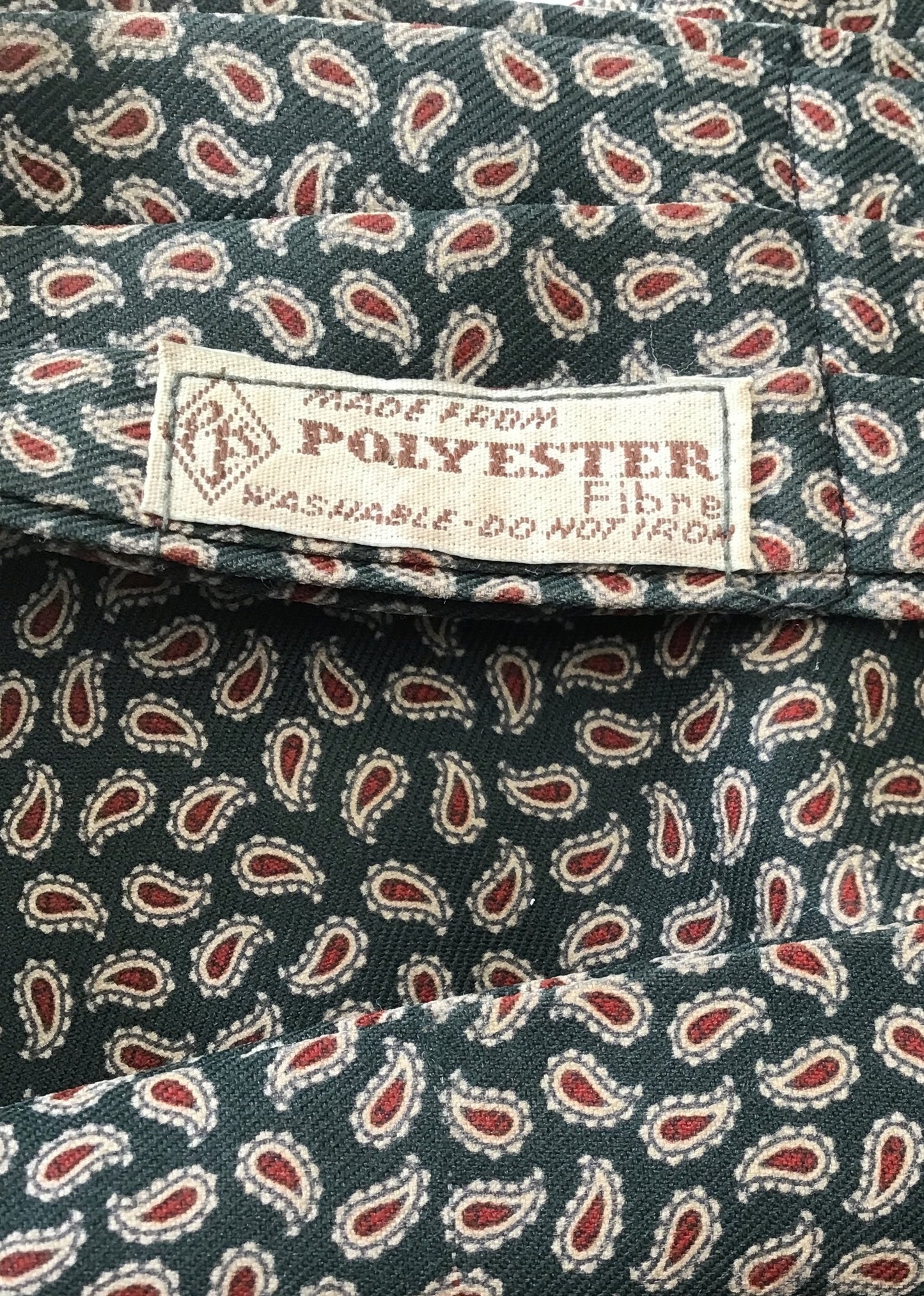 Vintage Dark Green Ditsy Paisley Cravat