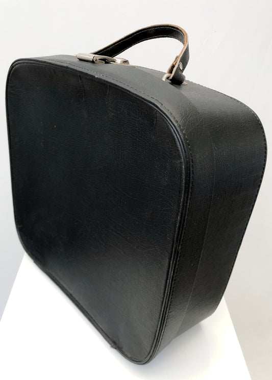 Vintage 60s Black Vanity Case • Purple Lining