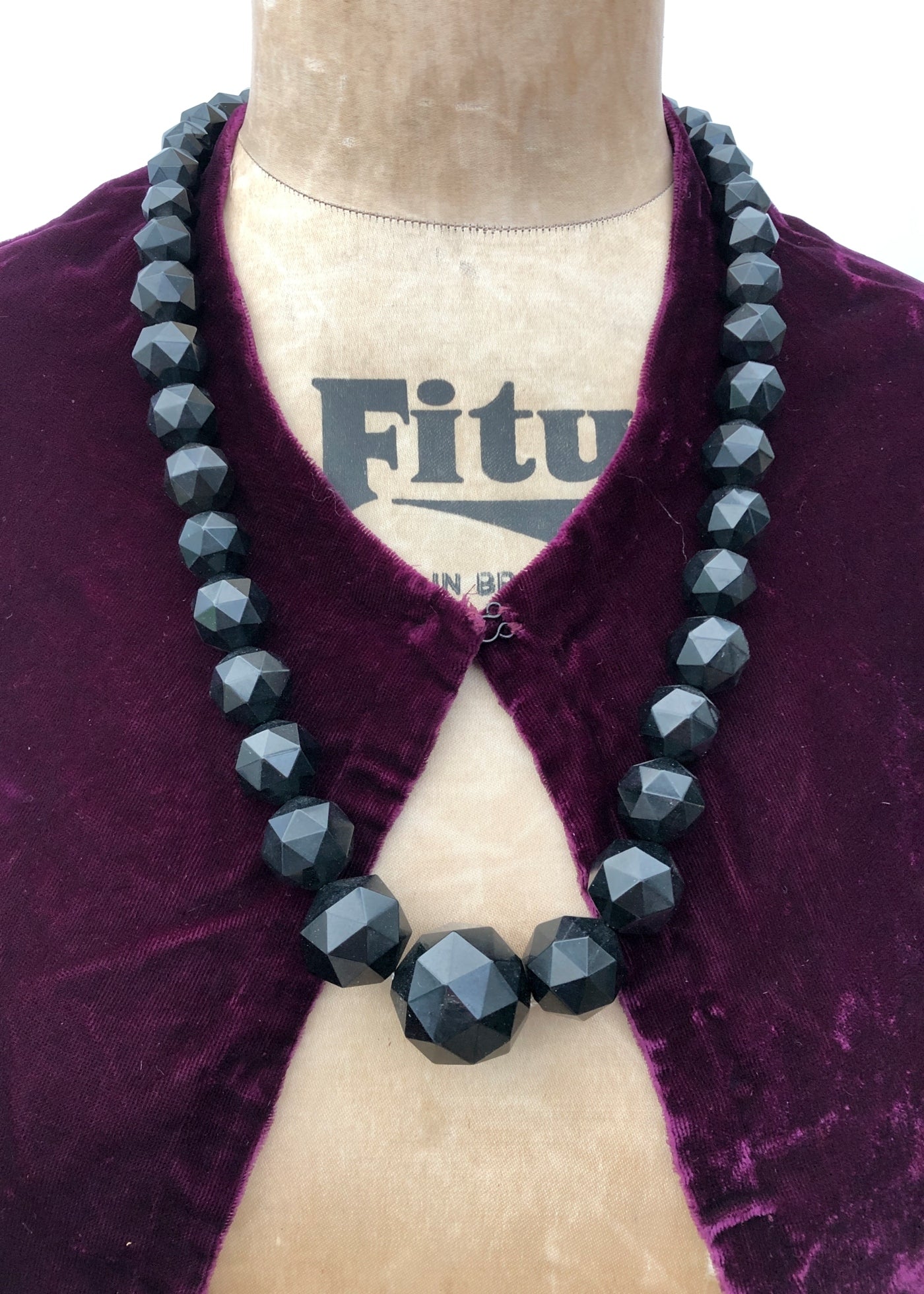 1920s Purple Silk Velvet Cape & Matching Muff Hand Warmer