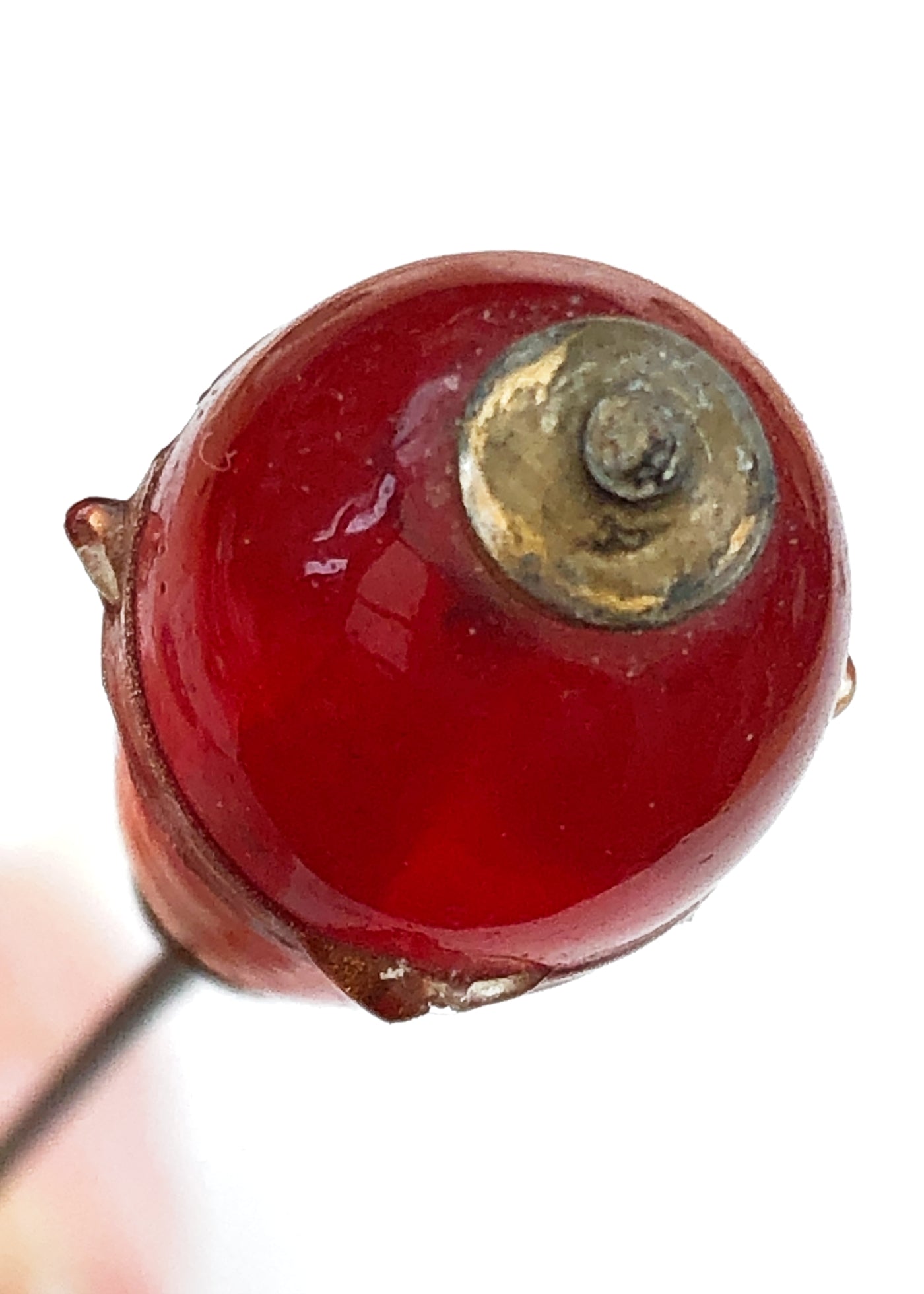 Vintage Red Venetian Glass Bead Hat Pin