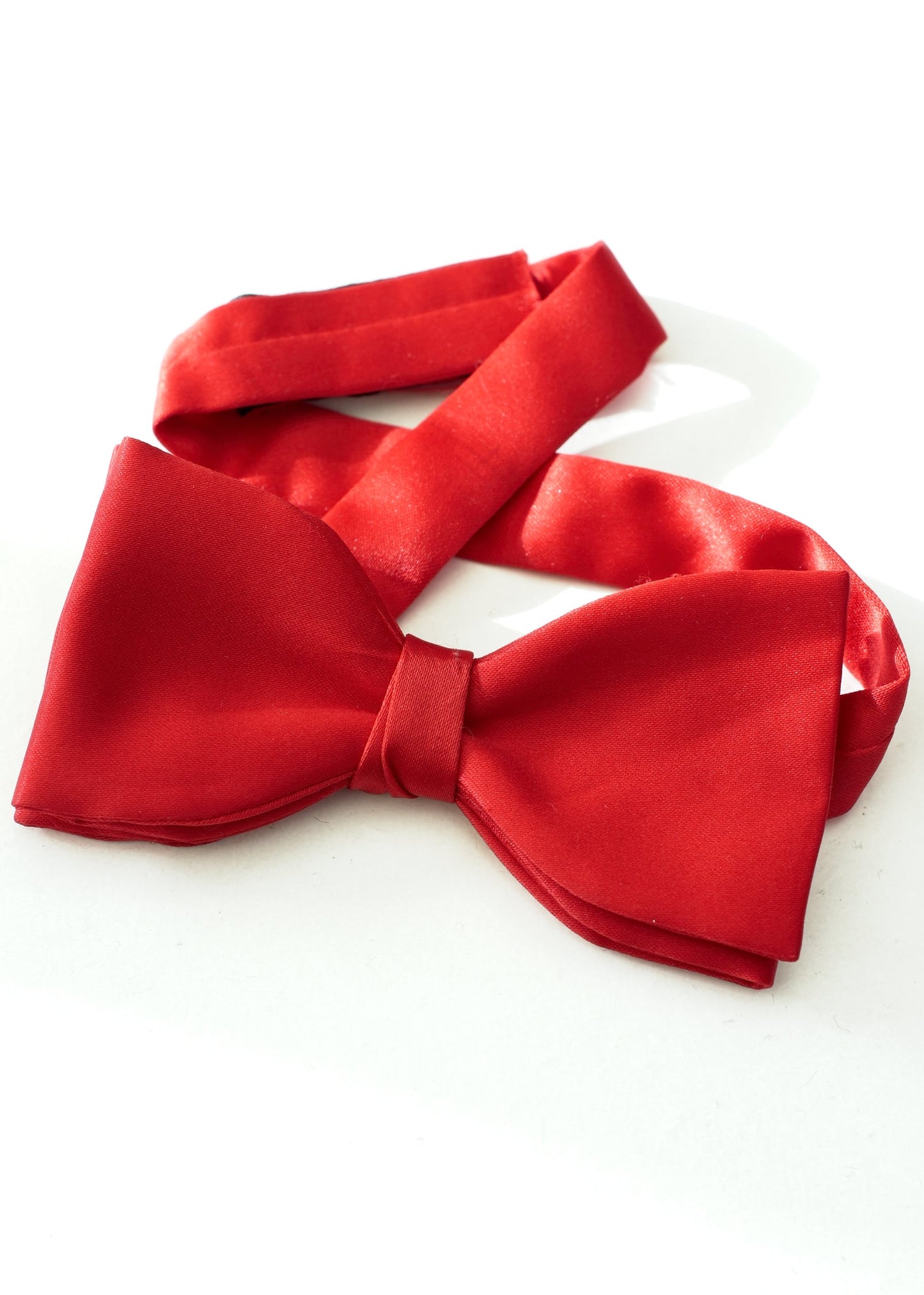 Red Satin Pre-tied Tie Bow Tie
