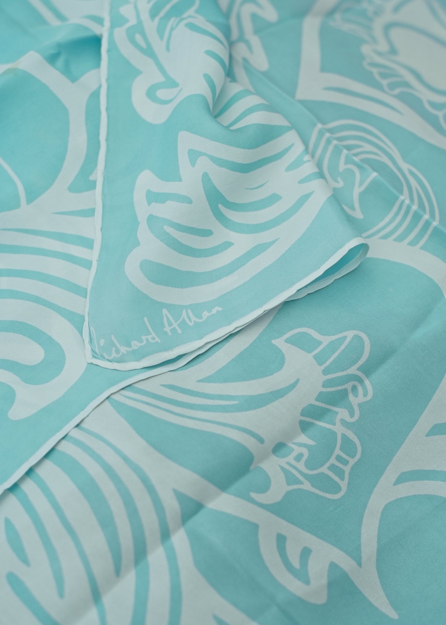 Powder Blue Vintage Richard Allan Silk Scarf