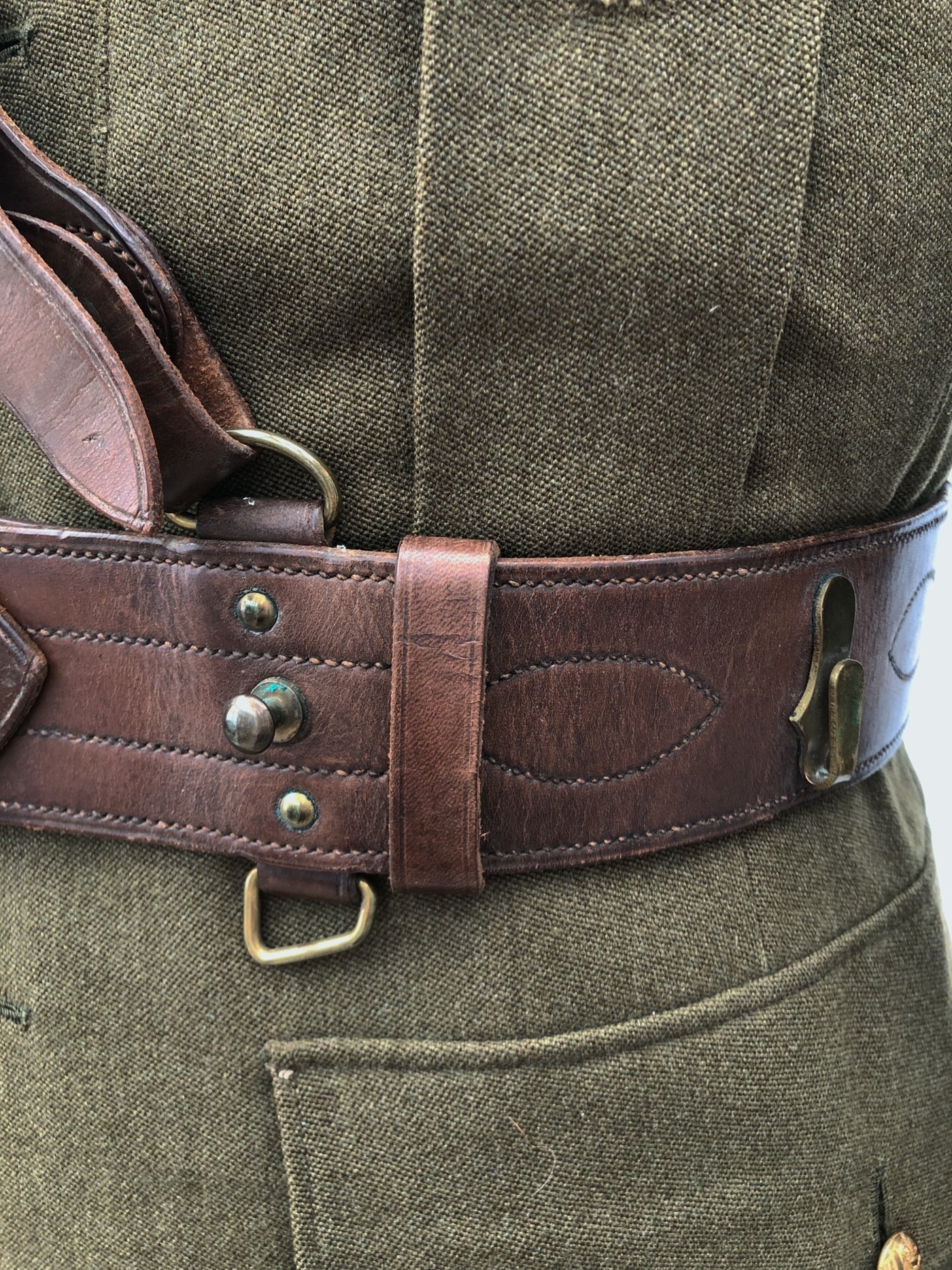 Vintage British Army Sam Browne Belt, Officer Issue – Early 20th Century