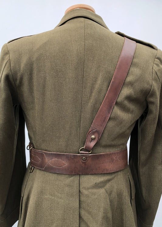 Vintage British Army Sam Browne Belt, Officer Issue – Early 20th Century