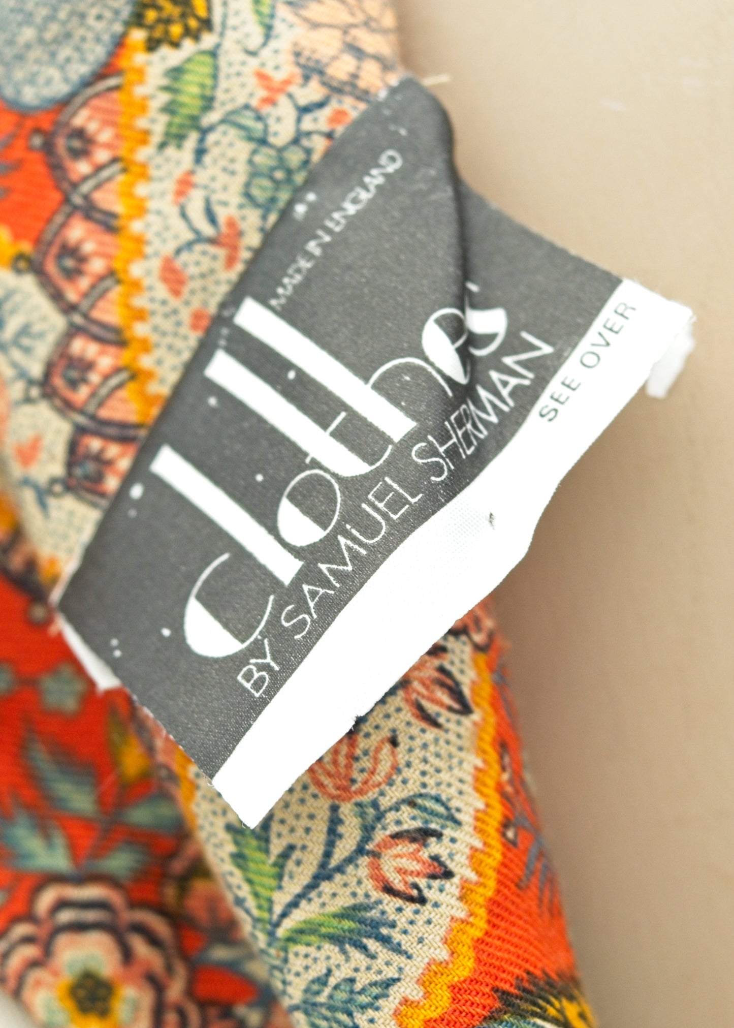 Vintage 60s Orange Psychedelic Samuel Sherman Wool Dress