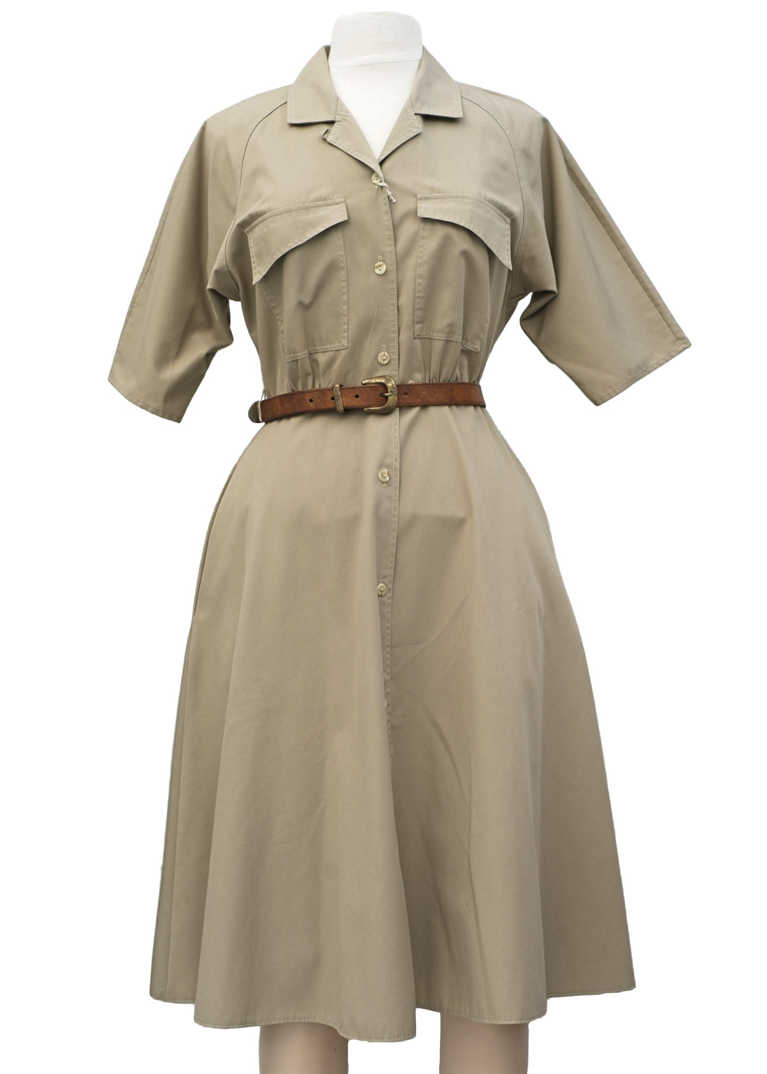 1970s Vintage St Michael Utility Safari Khaki Dress Top Notch Vintage 1970s Vintage St Michael Utility Safari Khaki Dress Top Notch Vintage