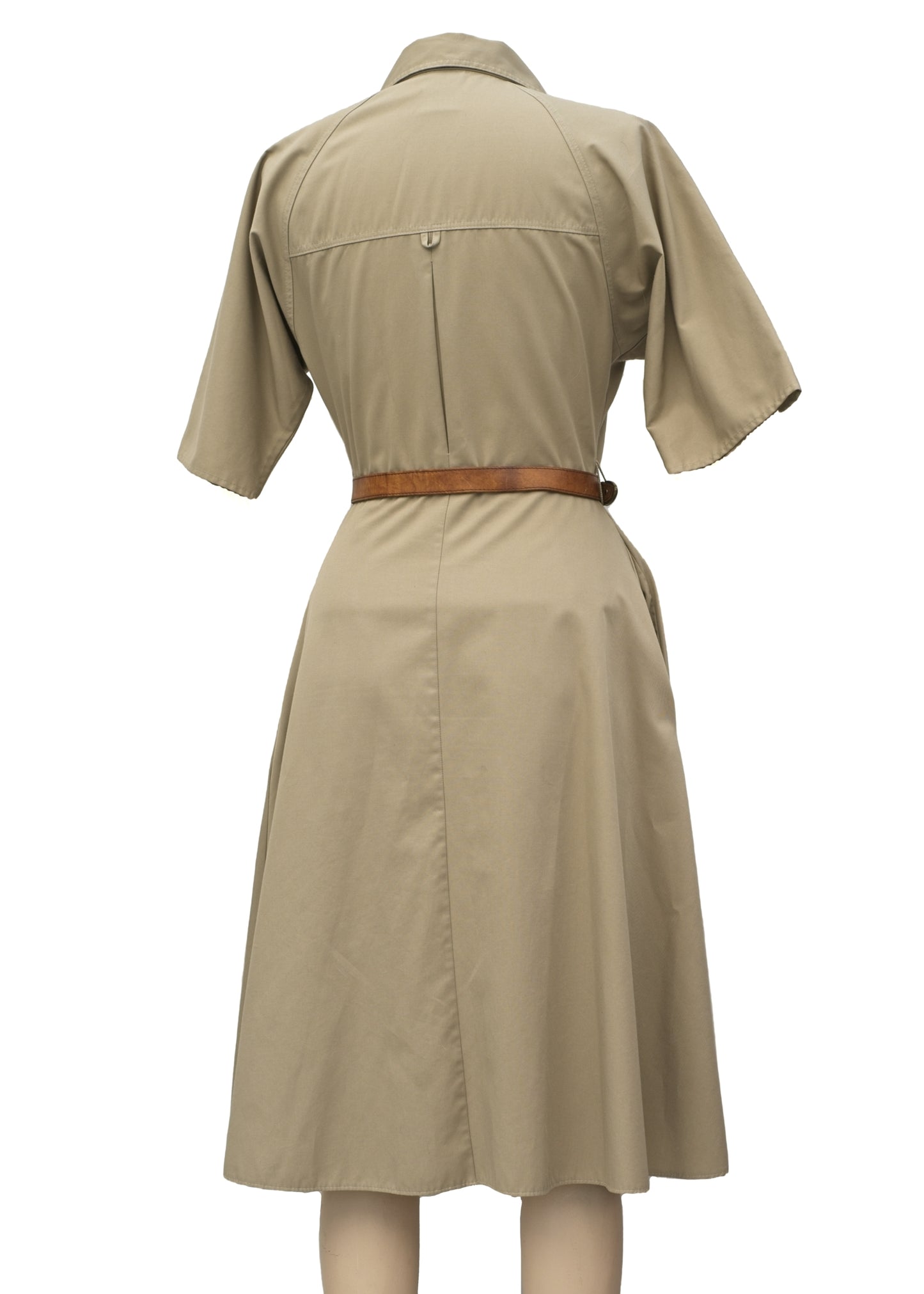 1970s Vintage St Michael Utility Safari Khaki Dress