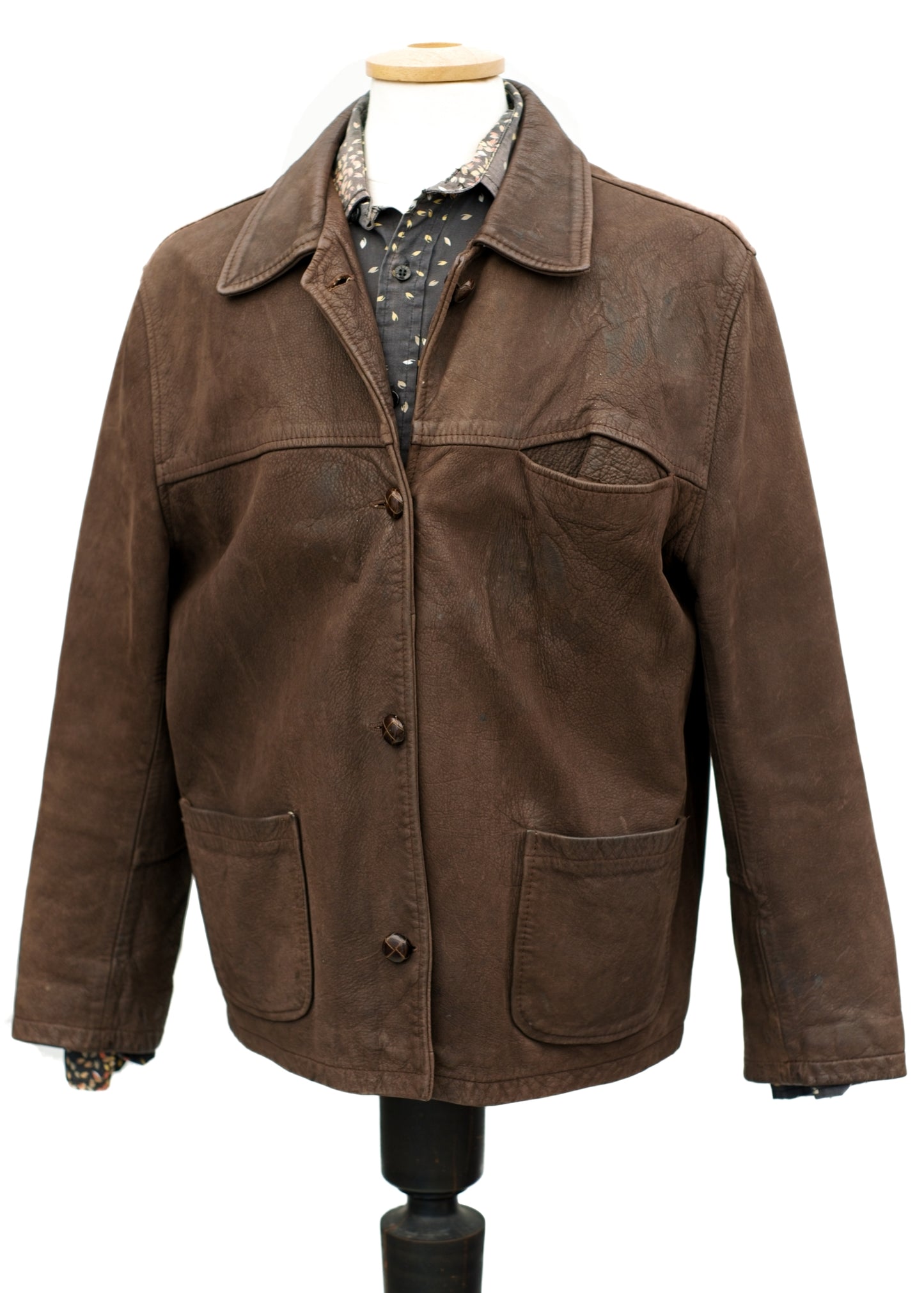 vintage 50s suede leather box jacket for men or women