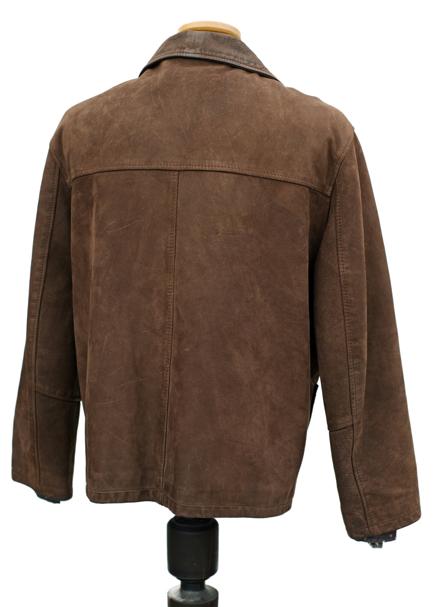 Vintage 60s Brown Suede Leather Box Jacket • 44" - 46"