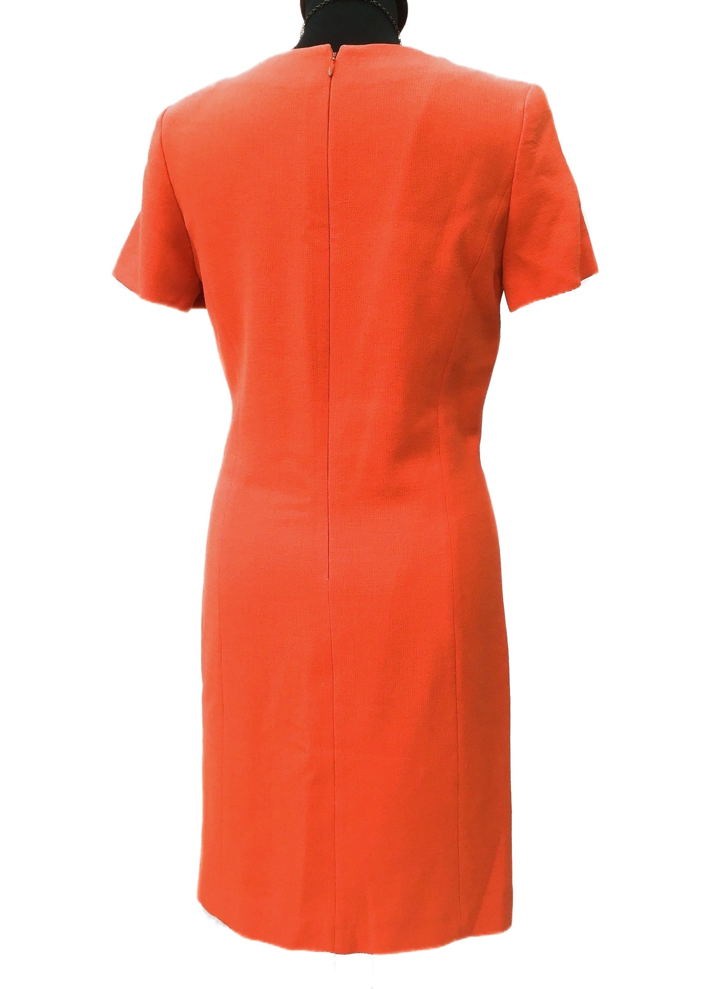 1990s Orange Short Sleeve Wiggle Shift Dress by George Rech for Synonyme