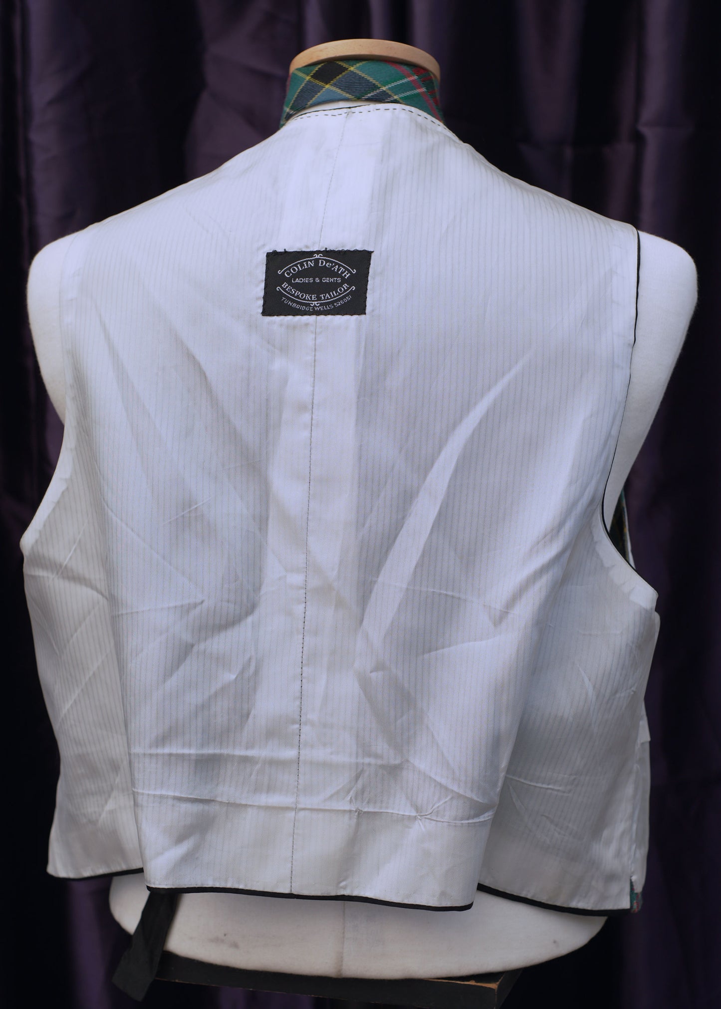 Men's Green Paisley Tartan Plaid Wool Waistcoat