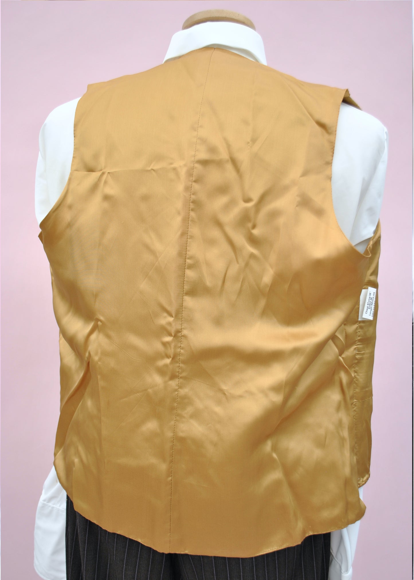 Vintage Yellow Tattersal Wool Waistcoat • 4 Pockets
