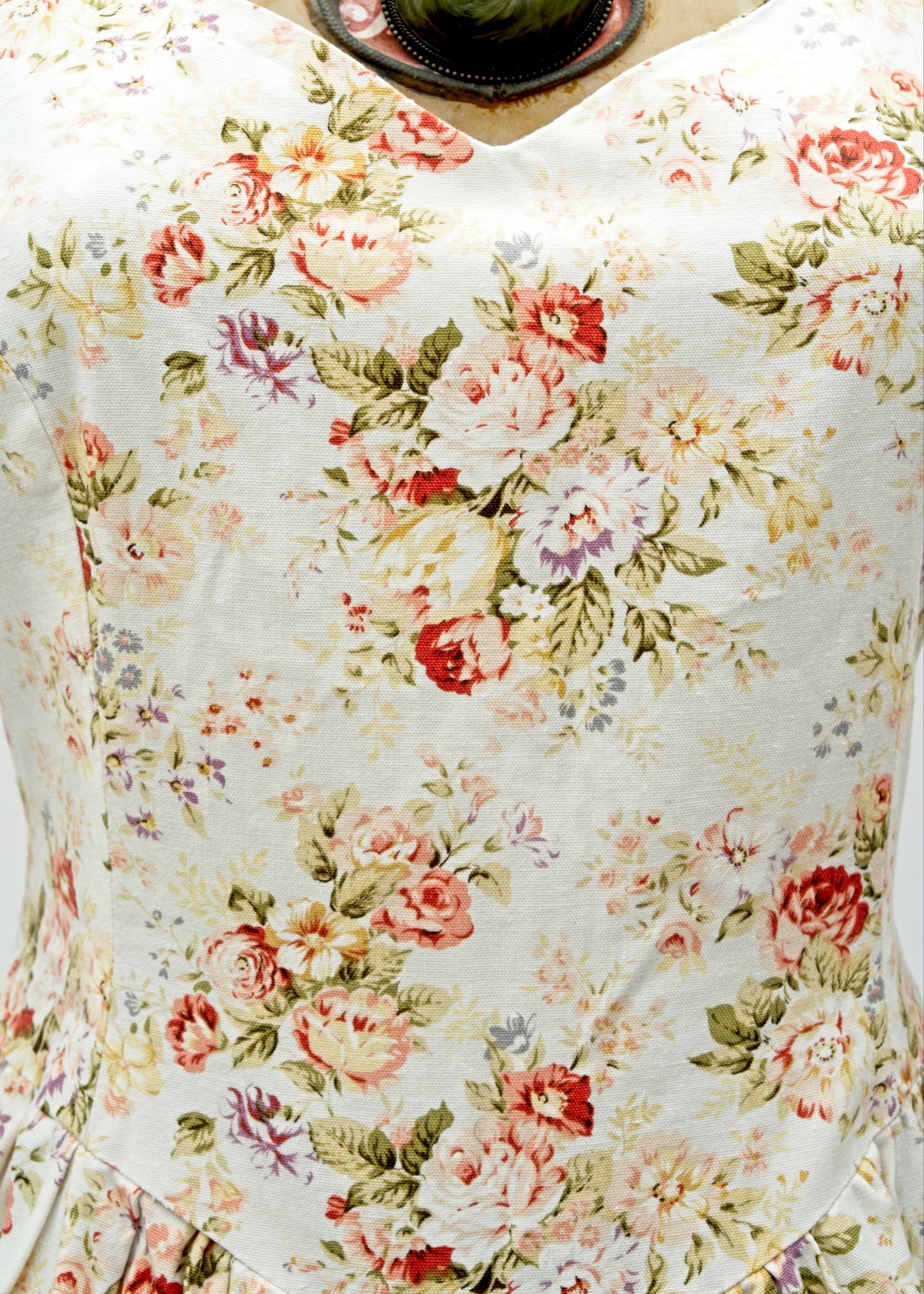 Vintage Rose Print Fit and Flare Cottagecore Tea Dress • Laura Ashley Style