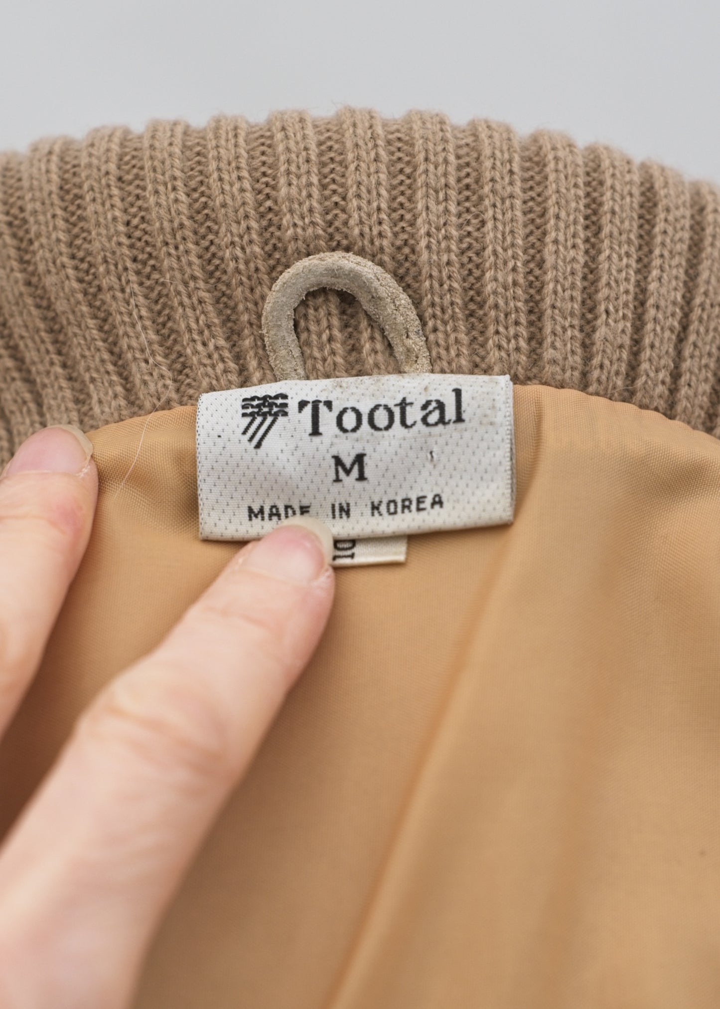 Vintage Tootal Suede Knit Zipped Bomber Jacket