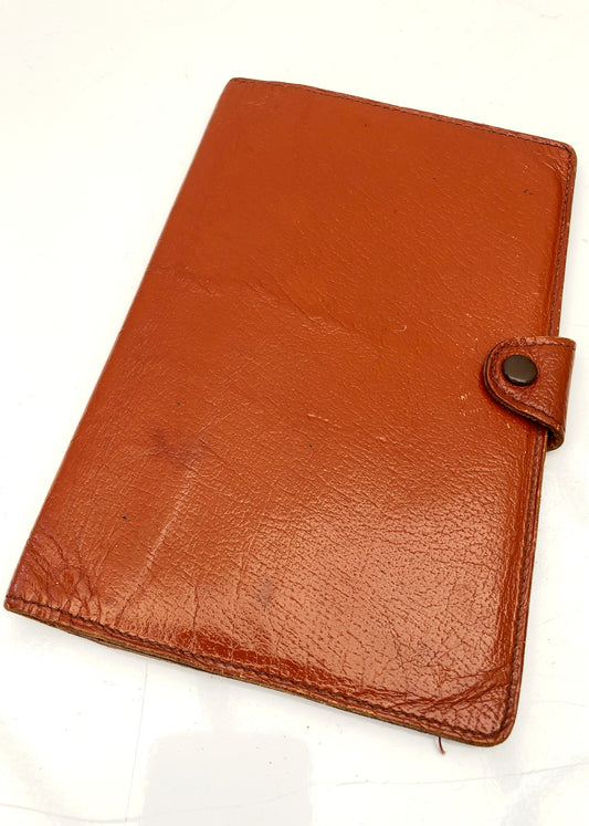 Vintage 50s Tan Brown Leather Travel Wallet