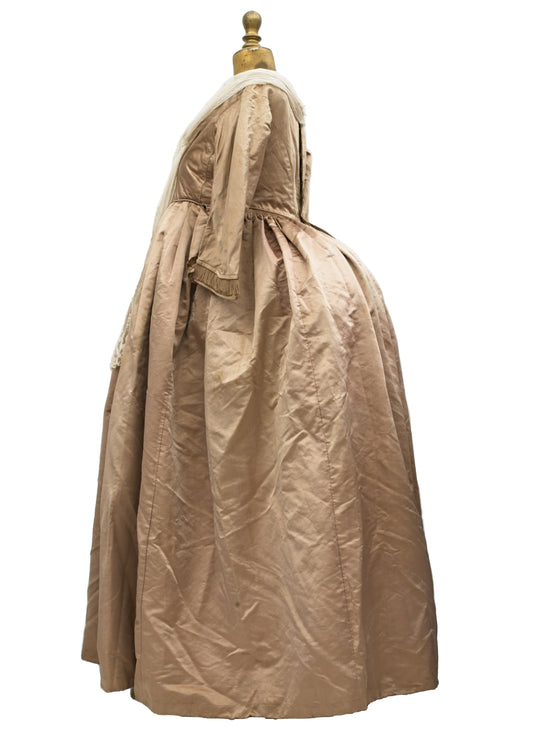 Antique Victorian Cappucino Silk Bustle Dress