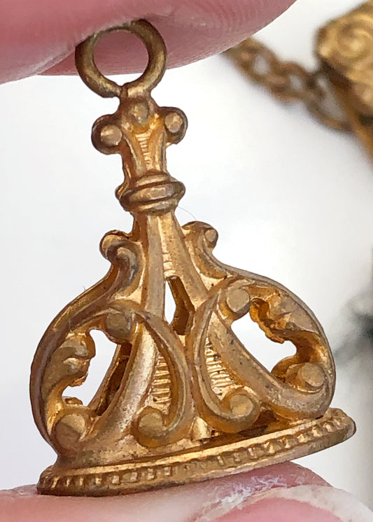 Antique Victorian Ribbon Watch Fob • Mourning Fob