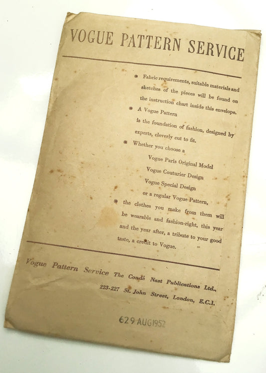 1950s Vintage Vogue #2437 Dressmaking Pattern • Girls' Coat 24" 10 Yrs