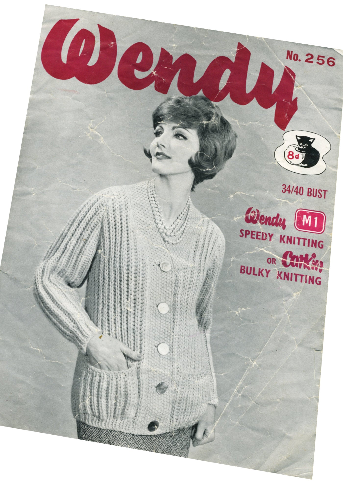 1950s Wendy #256 Knitting Pattern • Cardigan Jacket