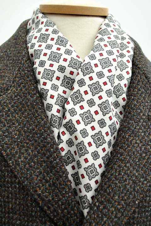 Men's Vintage 1960s White Double Sided Evening Scarf